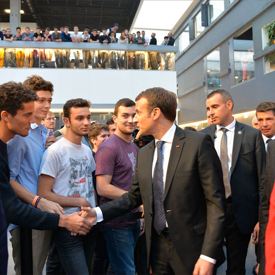Emmanuel Macron, Président de la République, rencontre les élèves de CentraleSupélec mercredi 25 octobre 2017.