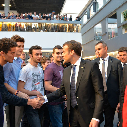 Emmanuel Macron, Président de la République, rencontre les élèves de CentraleSupélec mercredi 25 octobre 2017.