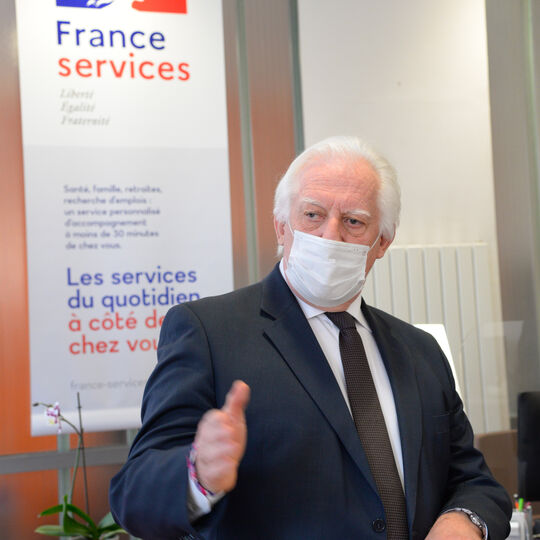 Michel Bournat à l'inauguration de France Services