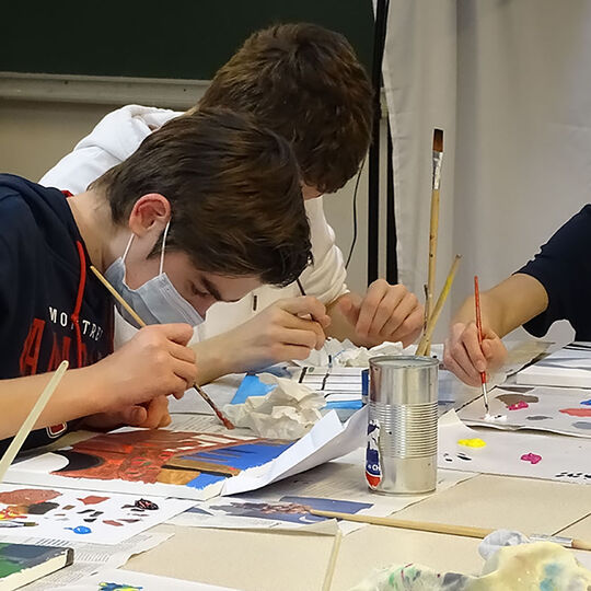 PACTE - Séances de pratique artistique avec la peintre Mireille Blanc - Collège Juliette Adam - Janvier 2021