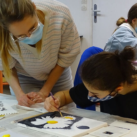 PACTE - Séances de pratique artistique avec la peintre Mireille Blanc - Collège Juliette Adam - Janvier 2021