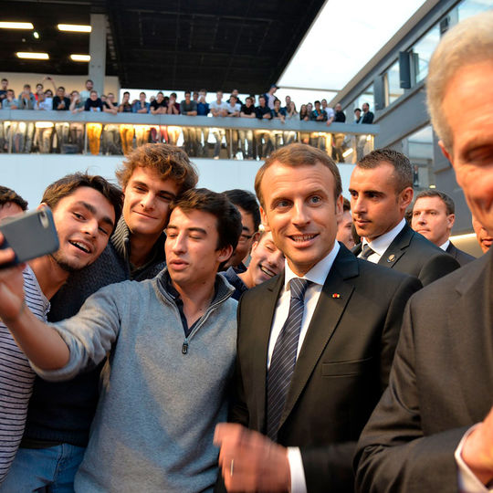 Emmanuel Macron, Président de la République et les élèves de CentraleSupélec 
