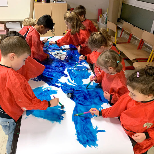 Maternelle - fresque de Noël.