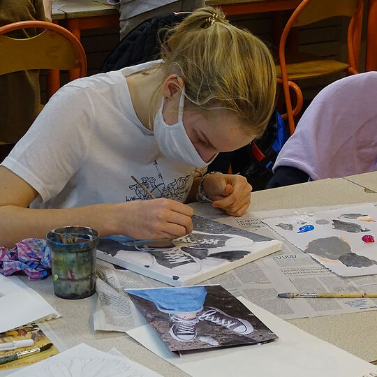 PACTE - Séances de pratique artistique avec la peintre Mireille Blanc - Collège Juliette Adam - Janvier 2021