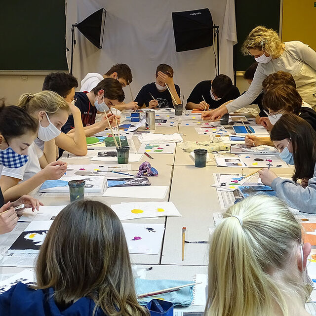 PACTE - Séances de pratique artistique avec la peintre Mireille Blanc - Collège Juliette Adam - Janvier 2021