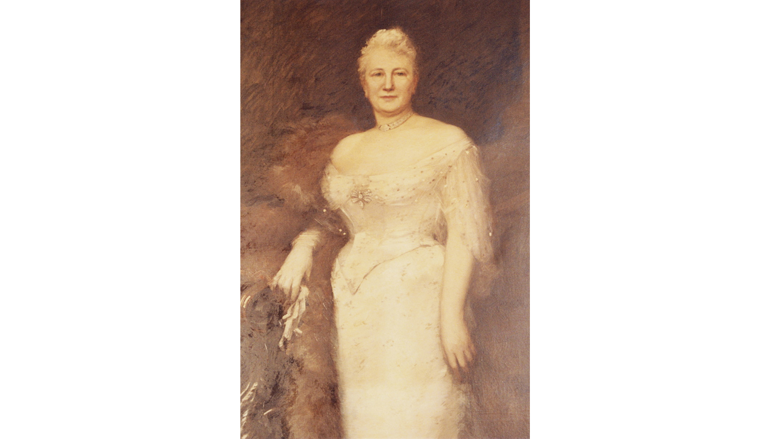 Portrait de Juliette Adam en pied, tableau de Francis d'Issoncourt, 1898