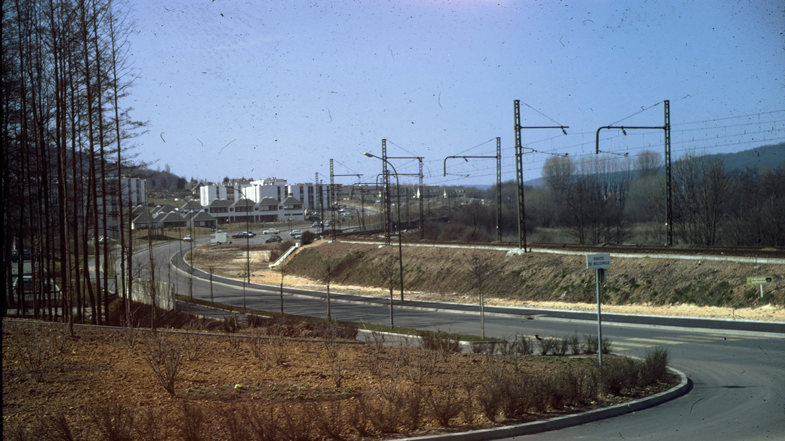 Vue depuis la route de Belleville, années 1970